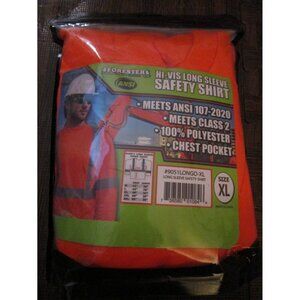 Forester Men's Class 2 High Visibility Orange Long Sleeve Safety T-Shirt XL
